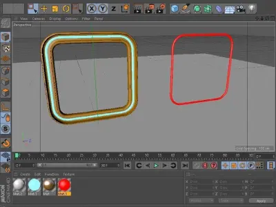 Square neon Low-poly 3D model