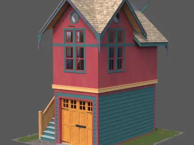 Wooden forest house 3D model