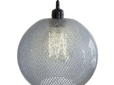 Grey Textured Round Pendant 3D model