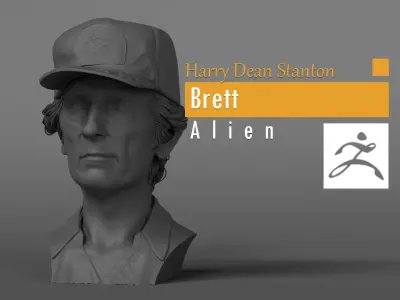 Harry Dean Stanton - Brett - Alien 3D print model