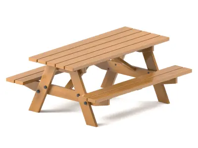 Wood Outdoor Picnic Table 3D model