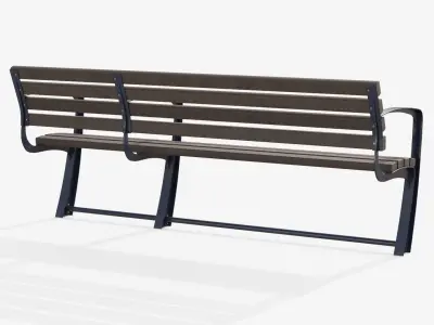 Outdoor Bench Low-poly 3D model