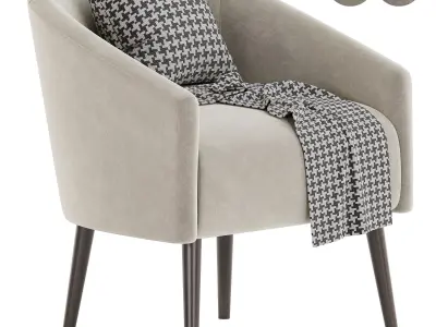 curved nest armchair 3D model