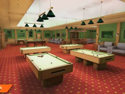Billiards - interior and props 3D model