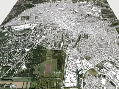 Cityscape Krefeld Germany 3D model