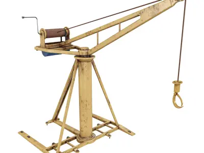 Small Cranes  2 Types Low-poly 3D model