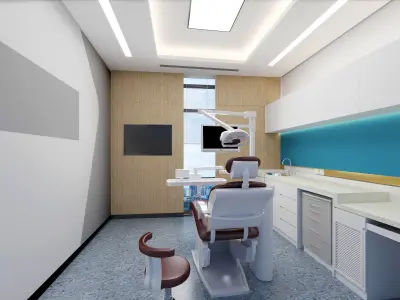 Dental Clinic -  Hospital corridor  - lobby reception 3D model