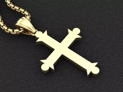 High Cross Pendant Light Gold 18K 3CP051 3D model