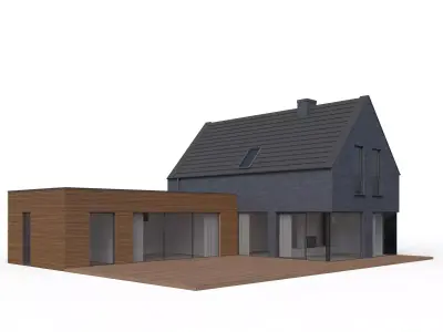Modern family house 02 3D model