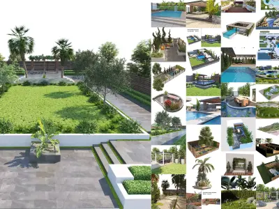 39 High-Quality Landscape Design Assets 3D Model Pack