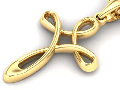 Light Gold Cross New Design  CP 39 3D print model