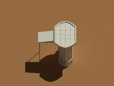 Low Poly Kiosk Stand 2 Low-poly 3D model
