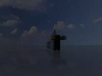 Railway Crossing Barrier 7 m with protective grid closed Low-poly 3D model