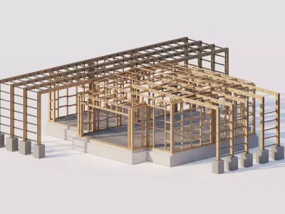 Structural engineering of wood frame buildings 3D model