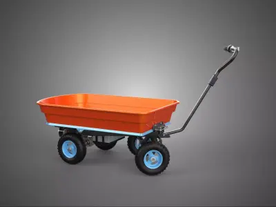 ELECTRIC HEAVY DUTY HOME PULL WAGON UTILITY CART TROLLEY OFFROAD 3D model