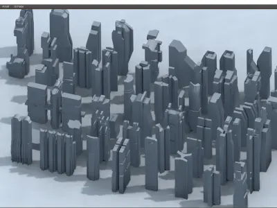 futuristic architecture set - 20 3D model