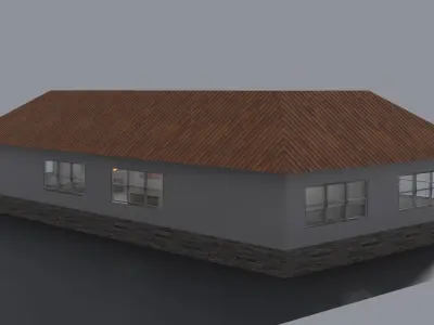 House with roof Low-poly 3D model