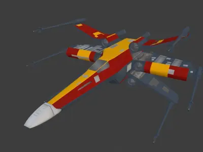 Xi-Wing Low-poly 3D model