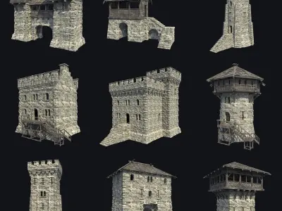 Medieval MEGABUILDER COLLECTION 3D Model Pack