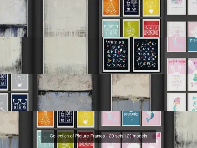 Collection of Picture Frames - 20 sets 3D Model Pack 8