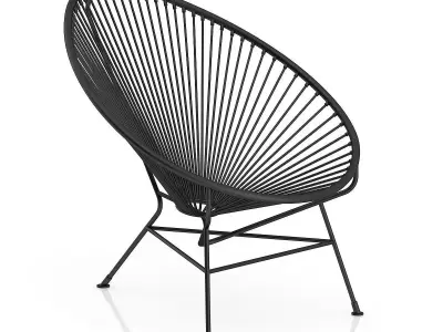 Round Black Wire Chair 3D model