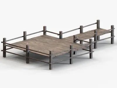 wood port Free low-poly 3D model