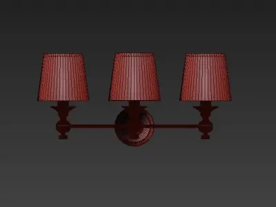 Lugarno three light wall sconce 3D model