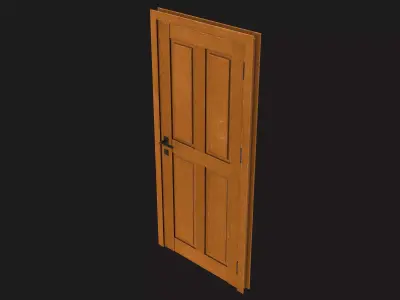 Wood Door Game Ready PBR Low-poly 3D model