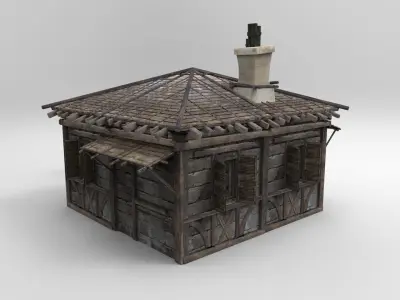 Medieval house fantasy 01 Low-poly 3D model