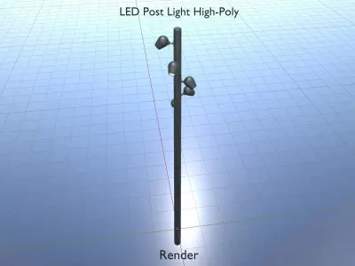 LED light column with 5 lights 3D model