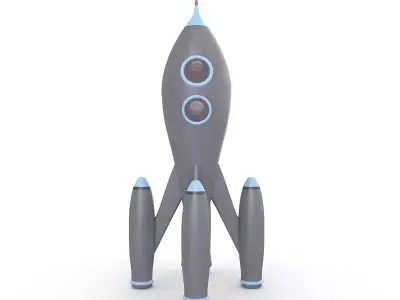 3D Retro Rocket 3D model