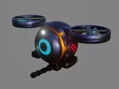 Sci-Fi Drone - Low Poly - Game Ready - PBR Low-poly 3D model Low-poly