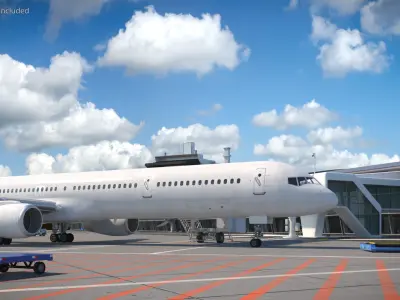  Jet Bridge Terminal with Medium Passenger Aircraft 