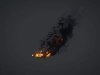 Fire with Smoke VDB 20s sequence 3D model