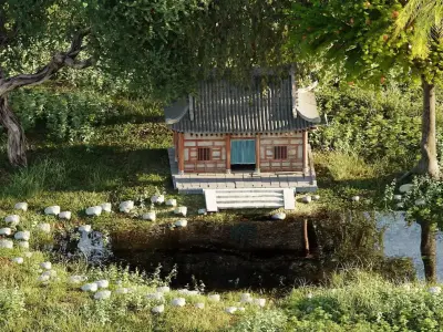 Temple Environment Scene Blender 3D model