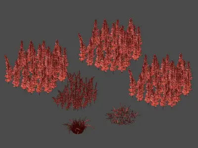 Field herbs grass 4 3D model