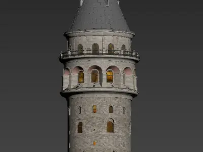 Exterior Istanbul Galata Tower  3D model