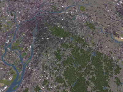 Guangzhou - Metropolitan 3D City Model Low-poly 3D model