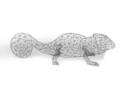 Chameleon Wireframe Low-poly 3D model