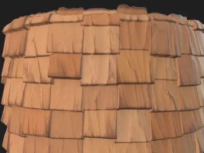 Rectangular Wooden roof seamless PBR material Texture