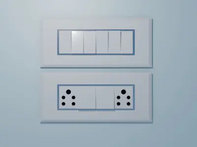 Switches set of dominoes 3D model