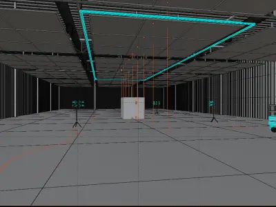 Hangar Interior Low-poly 3D model