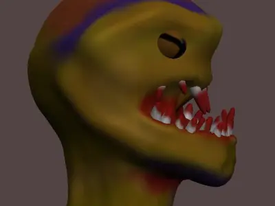 Alien-creature-obj-3D Model monster head Low-poly 3D model