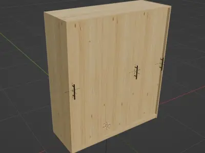 Clothing Wardrobe with sliding doors Low-poly 3D model