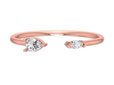Solitaire Women Light Weight Band Ring 3D print model