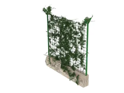 Moss Wire Chain Link Fence 3D model