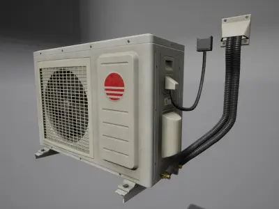 Air conditioning condenser unit Low-poly 3D model
