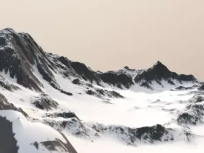 Snowy Mountain Terrain 3D model