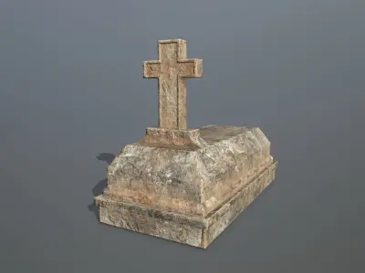 Tomb Stone Set Low-poly 3D model