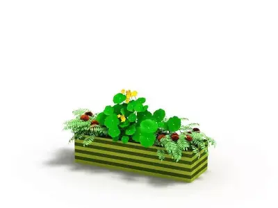 Striped And Plant Filled 3D model